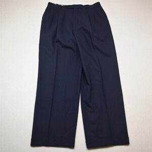 Vtg Italy Vito Rufolo 29x29 Navy Blue Wool High Waist Pleated Baggy Dress Pants